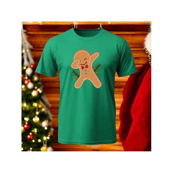 Playera Con Estampado De Galleta De Gengibre Navidad Color Verde Talla Mediana Marca Emil SaEs