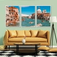 thumbnail image 3 of IDEA4WALL 3 Piece Framed Canvas Wall Art for Living Room, Bedroom Italy City Landscape Canvas Prints for Modern Home Decoration Ready to Hang, 3 of 4