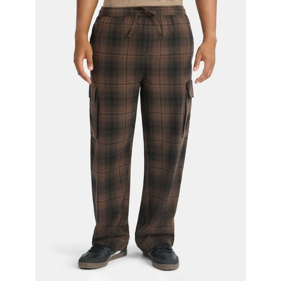 No Boundaries Flannel Cargo Pants, Men's & Big Men's