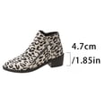 thumbnail image 5 of Women's Low Heels Ankle Boots Fashion Leopard Print Round Toe Flat Sole Ankle Zipper Boot Comfortable Casual Shoe Women Low-Heels Non-Slip Ankle Shoes, 5 of 8
