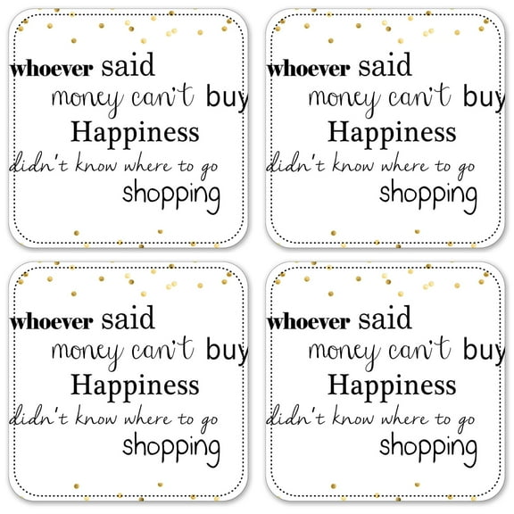 Vinyl Drink Coasters - Set of 4 - Buy Happiness