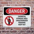 thumbnail image 5 of Chemical Storage Area Keep Out OSHA Danger Aluminum Sign 18 Inch x 12 Inch - 10 Pack, 5 of 8
