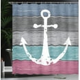 thumbnail image 4 of Ambesonne Anchor Shower Curtain, Weathered Marine Nautical, 69"Wx75"L, Grey Seafoam Pink, 4 of 5