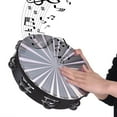 thumbnail image 4 of OUSITAID 10 Pouces Tambour en Bois Radiant Cloche Main Tambour avec Double Rangée Jingles Réfléchissant Tambour Tête Percussion Instrument de Musique Jouet, 4 of 7