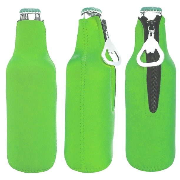 Big Ol' Zipper Beer Bottle Cooler Sleeve with Bottle Opener