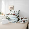 thumbnail image 6 of jejeloiu Retro Flower Floral Bedding Comforter Set 7-Piece,Christmas Snowflake King Bedding Sets,Red Green White Bed Sheets,Luxury Bedroom Decor Reversible, 6 of 8