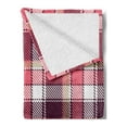 thumbnail image 2 of Checkered Soft Flannel Fleece Throw Blanket, Old Fashioned Style Garment Pattern Traditional Plaid Geometric Squares, Cozy Plush for Indoor and Outdoor Use, 60" x 80", Pink Maroon White, by Ambesonne, 2 of 5