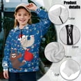 thumbnail image 6 of Uorisanigo Girls Half Zip Sweatshirt Fall Trendy Long Sleeve Pullover Tops Soft Lightweight Blue Christmas Sloth Quarter Zipper Hoodies Athletic Shirts Top Hoodies Winter Clothes, 6 of 7