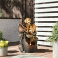 thumbnail image 2 of LuxenHome Puppy Friends Farmhouse Resin Outdoor Fountain with Lights, 2 of 6
