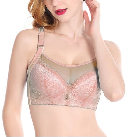 GZWYHT Push Up Bra Clearance Bras for Women Plus Women s Size Sports Bra Underwear Hollow Stretch Bra Out Yoga  Backless Bra Low Back Bra No Underwire Bras Pink 3XL