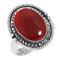 thumbnail image 1 of 925 Sterling Silver Ring For Women - Girls Red Garnet Quartz Gemstone Silver Ring January Birthstone Fashion Silver Ring Size 10.5 Friendship Day Gift For Mother Gemstone 925 Silver Jewelry, 1 of 5