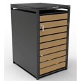 thumbnail image 4 of Backyard Lifestyles - Single Refuse Shed - Large - Dark Grey with Wood Look Doors (33"x39"x49"), 4 of 6