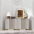 thumbnail image 4 of Brafabhome 59" Buffet Cabinet with Storage, 4 Door Accent Sideboard Credenza with 2 Adjustable Shelves, Modern Fluted Media Console Coffee Bar Table for Living Room Dining Room | White(2 Set), 4 of 9