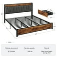 thumbnail image 3 of CazToi Full Size Platform Bed with Charging Headboard & 4 Storage Drawers Linen Upholstered No Box Spring Needed, 3 of 7