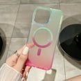 thumbnail image 6 of Magnetic Back Case for Apple iPhone 16 Plus, Gradient Color Shockproof Anti-Scratch Translucent Stylish Phone Case for iPhone 16 Plus, Blue, 6 of 9