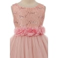 thumbnail image 2 of Flower Girl Dress Wedding Pageant Rhinestone Sequins Glitter for Little Girl Coral 4 MBK 340F, 2 of 2