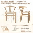 thumbnail image 4 of DYCANPO Wood Dining Chairs Set of 2, Mid Century Modern Y-Shaped Backrest, Fully Assembled, Natural, 4 of 11