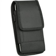 Vertical Nylon Canvas Pouch Case Holster Belt Clip + Hook for HTC ONE X/X+