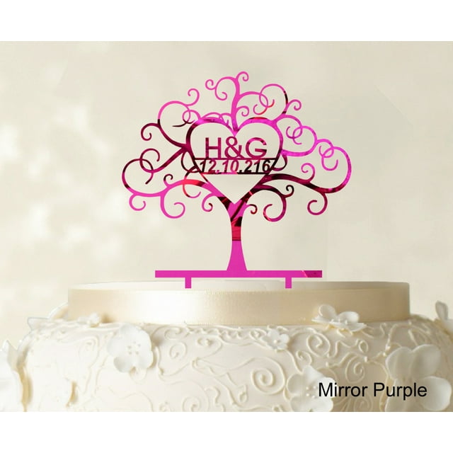 Custom Wedding Cake Toppers Personalized First And Last Name Initial Cake Topper Color Option Available 6-7 Inches Wide