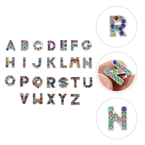 STRANDCHIC 26-Piece Assorted Color Initial Charms Pendants Alloy for Jewelry Crafts and Decorative Projects