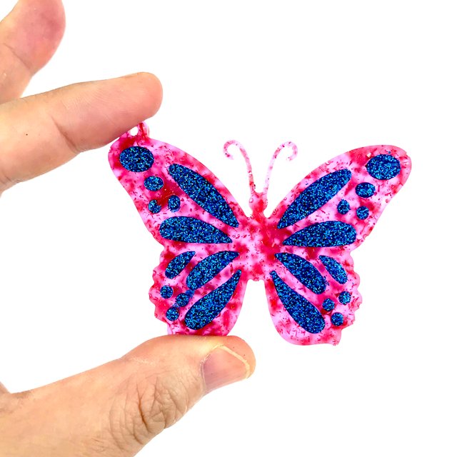 Moldes de resina - Molde de silicona para colgante de llaveros de esqueleto de mariposa (azul) JShteea Libre de BPA