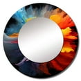 thumbnail image 2 of Designart "Of Colorlessness Rainbow Shades painting" Abstract Multi-Color Large Round Mirror - Round Bedroom Mirror Wall Decor - Traditional Round Printed Mirror - 36" x 36", 2 of 6