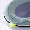 thumbnail image 4 of With Zipper Warm Soft Toilet Seat Cover Plush Household Bathroom Washable Winter Waterproof WC Mat Seat Toilet Accessories (A--With zipper), 4 of 7