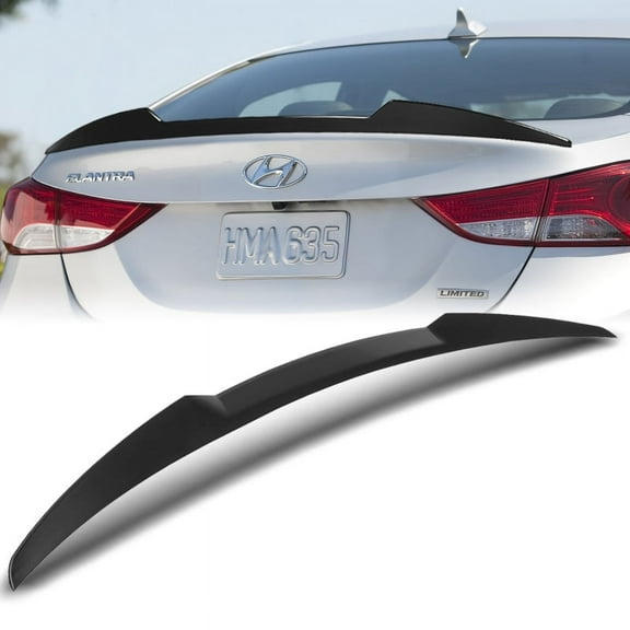 W-Power For 2011-2016 Hyundai Elantra Sedan Black V-Style Trunk Lid Spoiler Wing