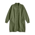 thumbnail image 6 of WIZUTIZ Women's Solid Color Button Front Jacket Mid-Length Long Sleeve Pockets Loose Fit Casual Winter Warm Coat Outerwear, 6 of 7
