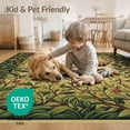 thumbnail image 4 of ODIKA 6'x9' Washable Area Rug Non-Slip, Chair-Friendly, Jungle Insect Eclectic Vines Patterned Motifs Border Motif Scatter for Dining Room, Under Table, Office Décor, 4 of 7