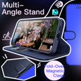 thumbnail image 4 of JETech Wallet Case for Samsung Galaxy S24+ / S24 Plus 5G, Shockproof PU Leather Magnetic Flip Cover with Card Holder, Stand Feature and Full Camera Protection (Dark Blue), 4 of 6