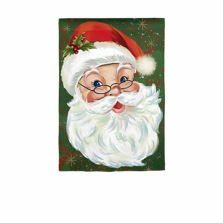 Evergreen Merry Santa Applique Garden Flag 12 x 18 Inches Indoor Outdoor Decor