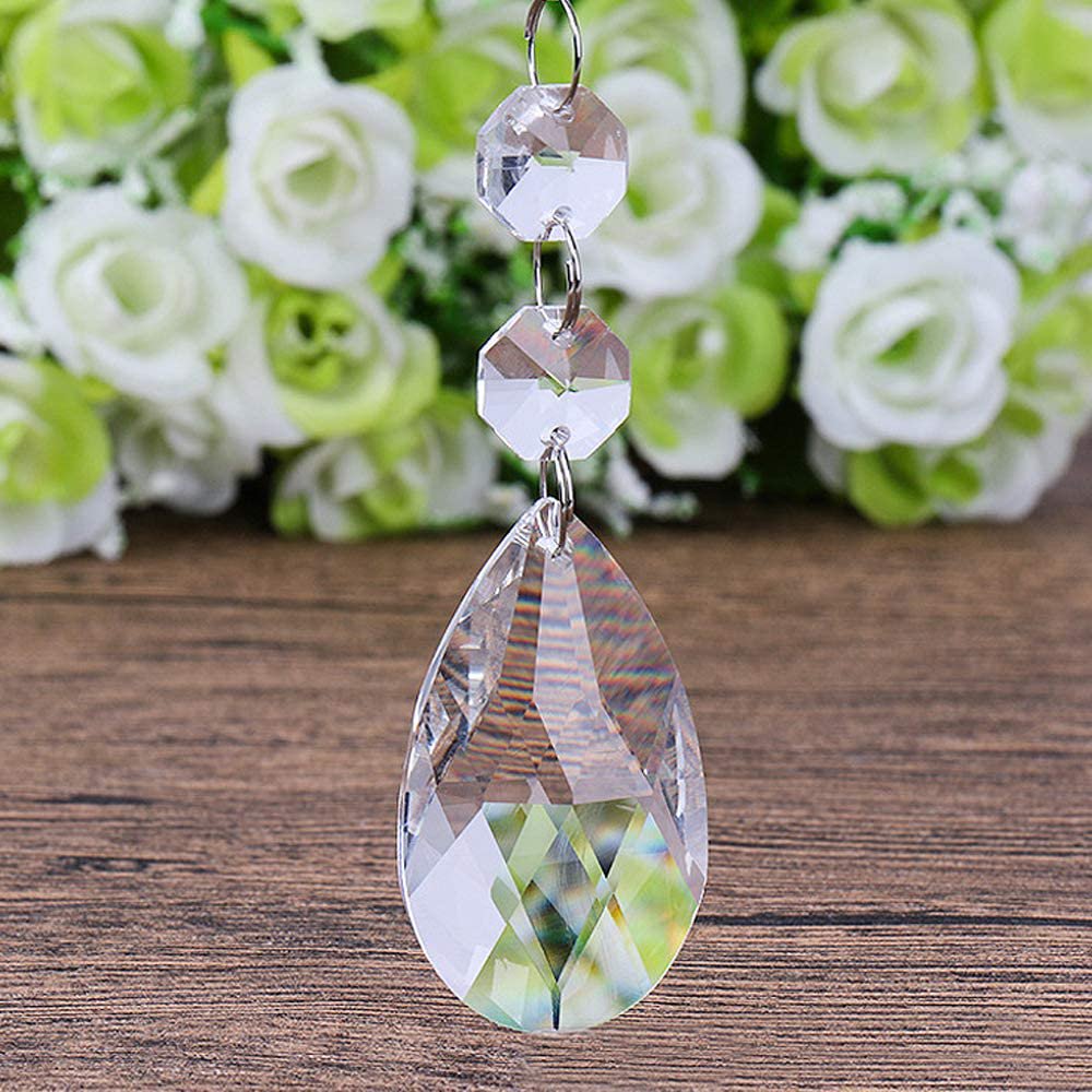 10 Pendentifs En Cristal Pour Lustre - Ornements Suspendus Transparents Gouttes D'Eau Pour Décoration Noël Et Rétroviseur