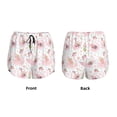 thumbnail image 3 of Gukieu Swan And Flowers Print Women's Sports Shorts with Drawstring Elastic Waistband for Running, Yoga, Fitness-Large, 3 of 7