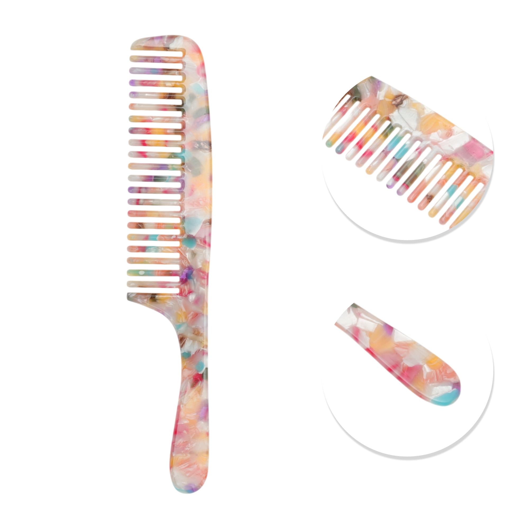 Unique Bargains 1 Pc Durable Portable Long Handle Hair Comb for Women Men Colorful