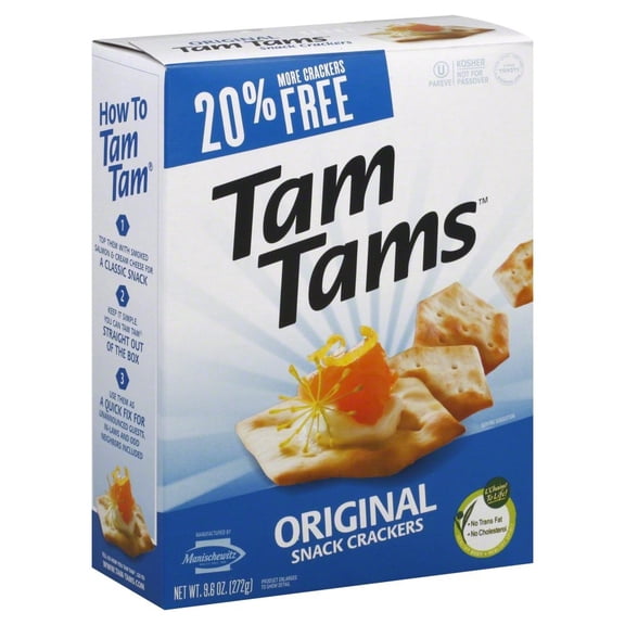 Manischewitz Tam Tams Snack Crackers, Original, 9.6 Oz