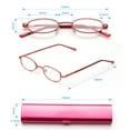 thumbnail image 7 of Newbee Fashion-Portable Compact Reading Glasses in Aluminum Case Metal Oval Shaped Reading Glasses with Spring Hinge in Portable Compact Case Lightweight Reader Slim Design Comfort fit, 7 of 7