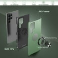thumbnail image 6 of Samsung Galaxy S22 Ultra Case, Galaxy S22 Ultra Case with HD Screen Protector, [Military Grade] Shockproof Protection Case with 360° Magnetic Ring Holder Kickstand for Samsung S22 Ultra, Green, 6 of 16