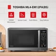 thumbnail image 2 of Horno microondas de encimera TOSHIBA ML4-EM12PA(BS) con diseño elegante, un básico de cocina, sensor inteligente, 13 menús automáticos y función de silencio, 1.2 pies cúbicos con plato giratorio de 1, 2 of 5