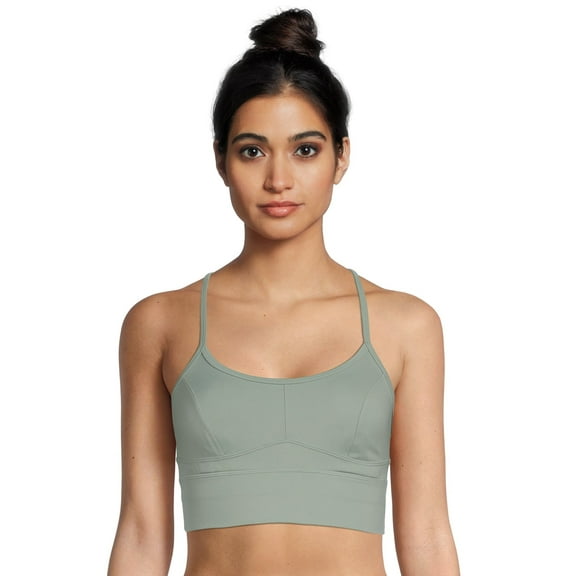 Women's Corset Seamed Sports Bra - River Green, Medium