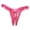 F1-Hot Pink749, variant on Puliio Women's Lace Pearl Decor Open‑Back Underwear Sexy Ruffled Bow G‑String Thong Panties