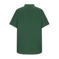 thumbnail image 3 of Odeerbi Mens Cotton Linen Shirt Casual Loose Solid Color Shirt Stand Collar Short Sleeve Tops Green, 3 of 6