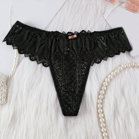Meiodtion Underwear for Women High Waisted G String Cheeky Seamless Panty Thong Banded Waist Stretchable Panties  Black  S