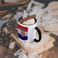 thumbnail image 5 of 3dRose, National flag of Croatia painted onto a brick wall Croatian, 15oz Two-Tone Black Mug, 5 of 7