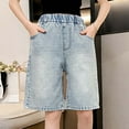 thumbnail image 6 of AWZXDE Girls Shorts Loose Fit Casual Summer 5 Inch Shorts Lightweight Comfortable For Big Girls Blue，9-10 Years, 6 of 9