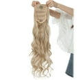 thumbnail image 3 of SEGO Clip in Ponytail Hair Extensions Long Wavy Drawstring Ponytail for Women Natural Black Soft Synthetic Heat Resistant Hairpiece, 3 of 8
