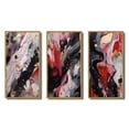thumbnail image 2 of Designart "Infused Marble in Red and Black" Abstract Marble Framed Wall Art Set Of 3 - Red Marble Frame Gallery Set For Office Decor, 2 of 7