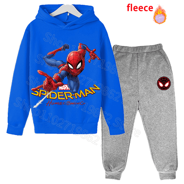 Nuevo 2-teilige Marvels Anime sudaderas con capucha Winterkleidung Jungen Spidermans Kinder Kapuzenpullover sudaderas Warme bequeme Sudadera con capucha Geschenke