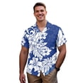 thumbnail image 5 of Yuyamidu Matching Hawaiian Outfits for Couples Hibiscus Dress Women Dresses Summer Shirts for Men Casual Wedding Guest Dress Polynesian Mens Button Up Shirts Short Sleeve Shirt Blue, Size 6XL, 5 of 6