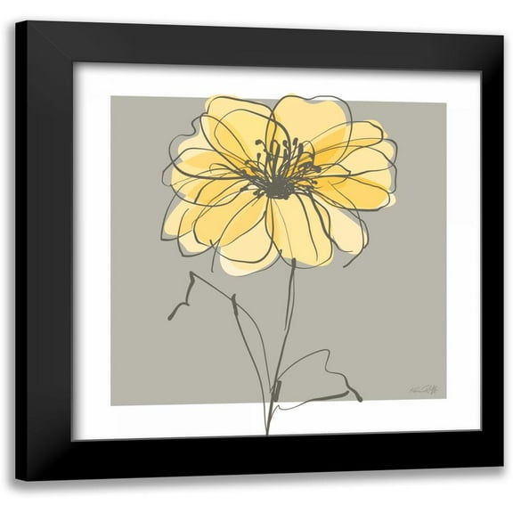 Ruff, Kris 12x12 Black Modern Framed Museum Art Print Titled - Yellow and Gray II